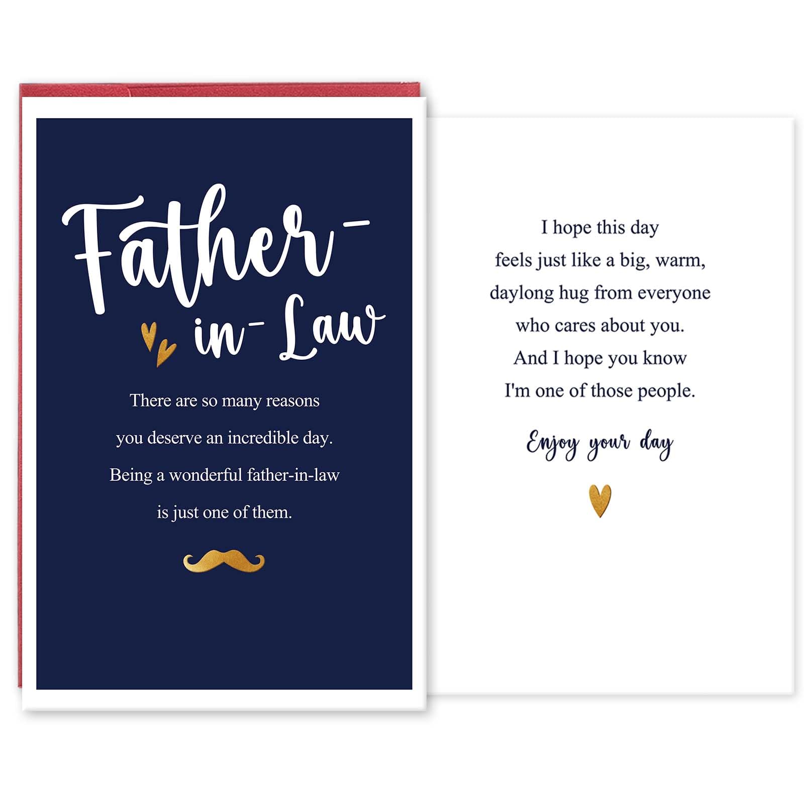 hvdler Father in Law Father's Day Card, Funny Fathers Day Card from Daughter in Law or Son in Law, Happy Birthday Gift for Father-in-law