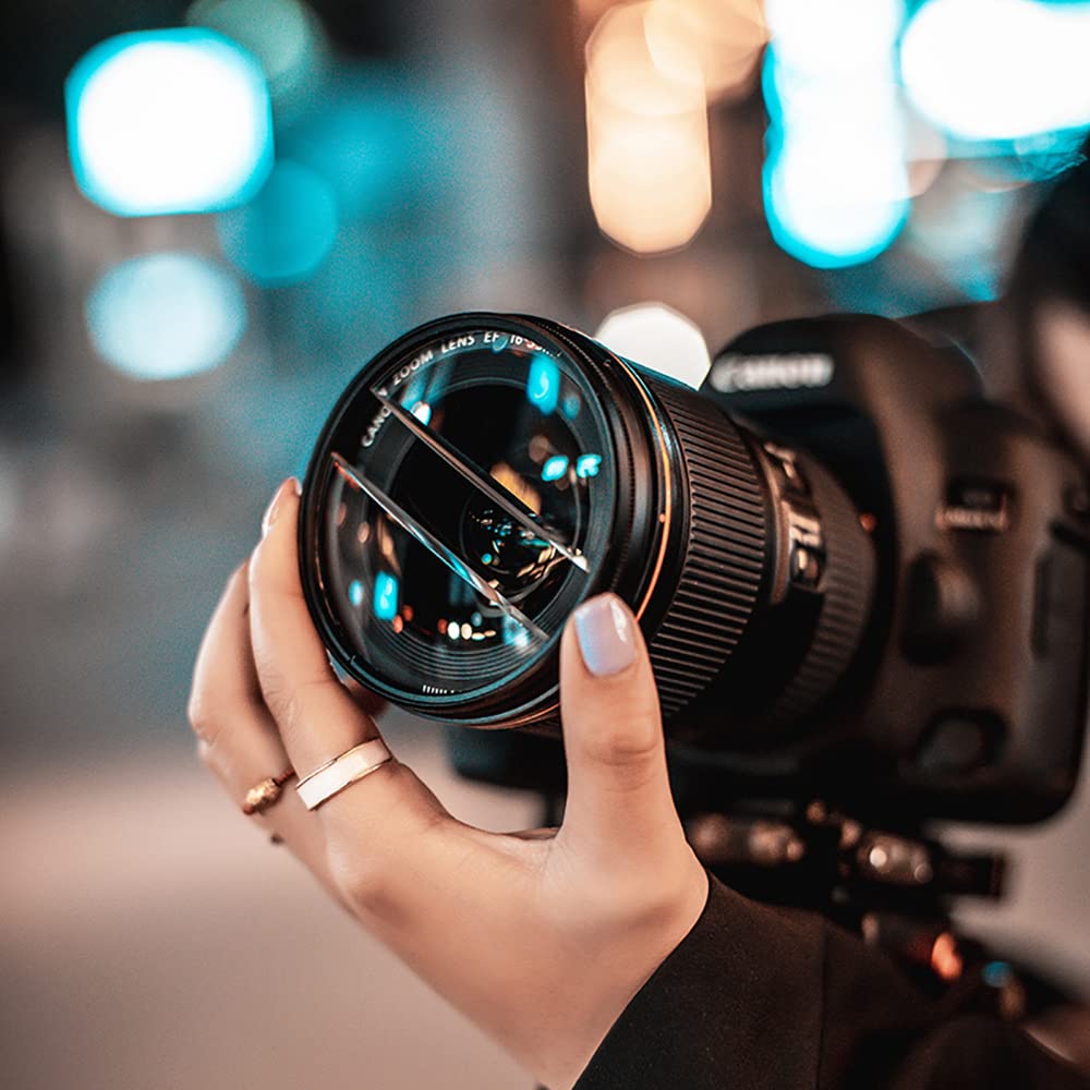 JONGSUN Luna Doble Filtro Efectos Especiales 77mm FX Vidrio Deslumbramiento Película Pantalla Ancha Anamórfica DSLR Video Fotografía Accesorios Cámara (Double Moon)