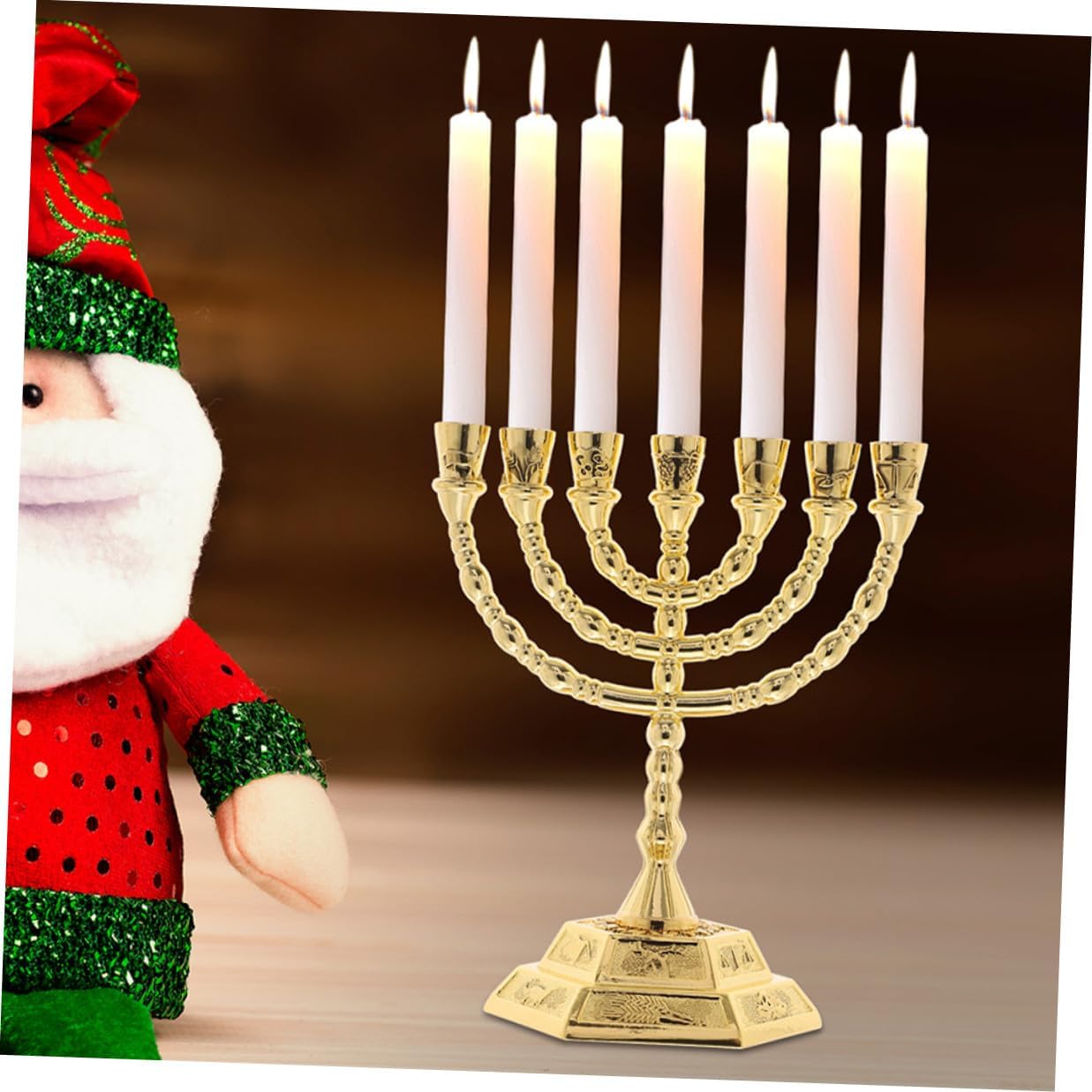 ULTECHNOVO European Style Zinc Alloy Candle Holder Large Desktop Candelabra for Party Festival Decoration Gold Metal Tapered Candle Stand for Bedroom Dining Table and Home Ambiance Height