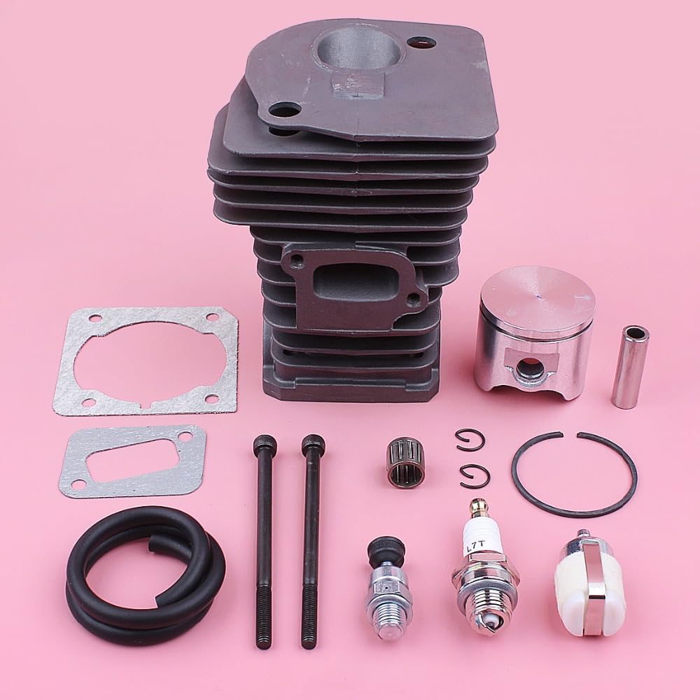 Kit de pistón de cilindro de 42 mm, for Husqvarna 340 345 Línea de filtro de combustible Junta de rodamiento Válvula de descompresión Pieza de reemplazo de motosierra Pistón de cilindro de jar