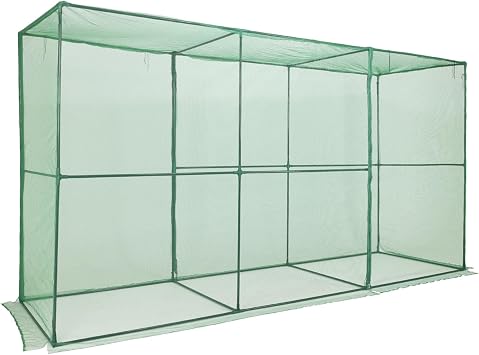 COWVIE Crop Cages for Garden Plant, 3.65x1.2x1.85m Plant Netting Protection Tent with Zippered Door for Plants, Raised Garden Bed Cover with Frame for Vegetables, Fruits and Flowers