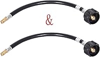 Vista 1 de GGC Conector QCC1 de manguera de coleta de propano RV de 1 pie con destello macho invertido de 1/4 '' (2PCS)