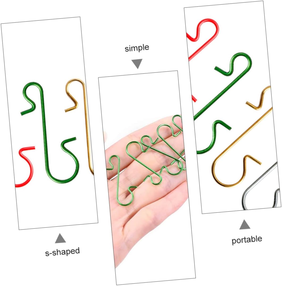 300pcs Hanging Hooks Decorative Art Clips for Christmas Tree Ornaments Shape Hanger for Holiday Decorations Strong Plated Design for Festive Celebrations