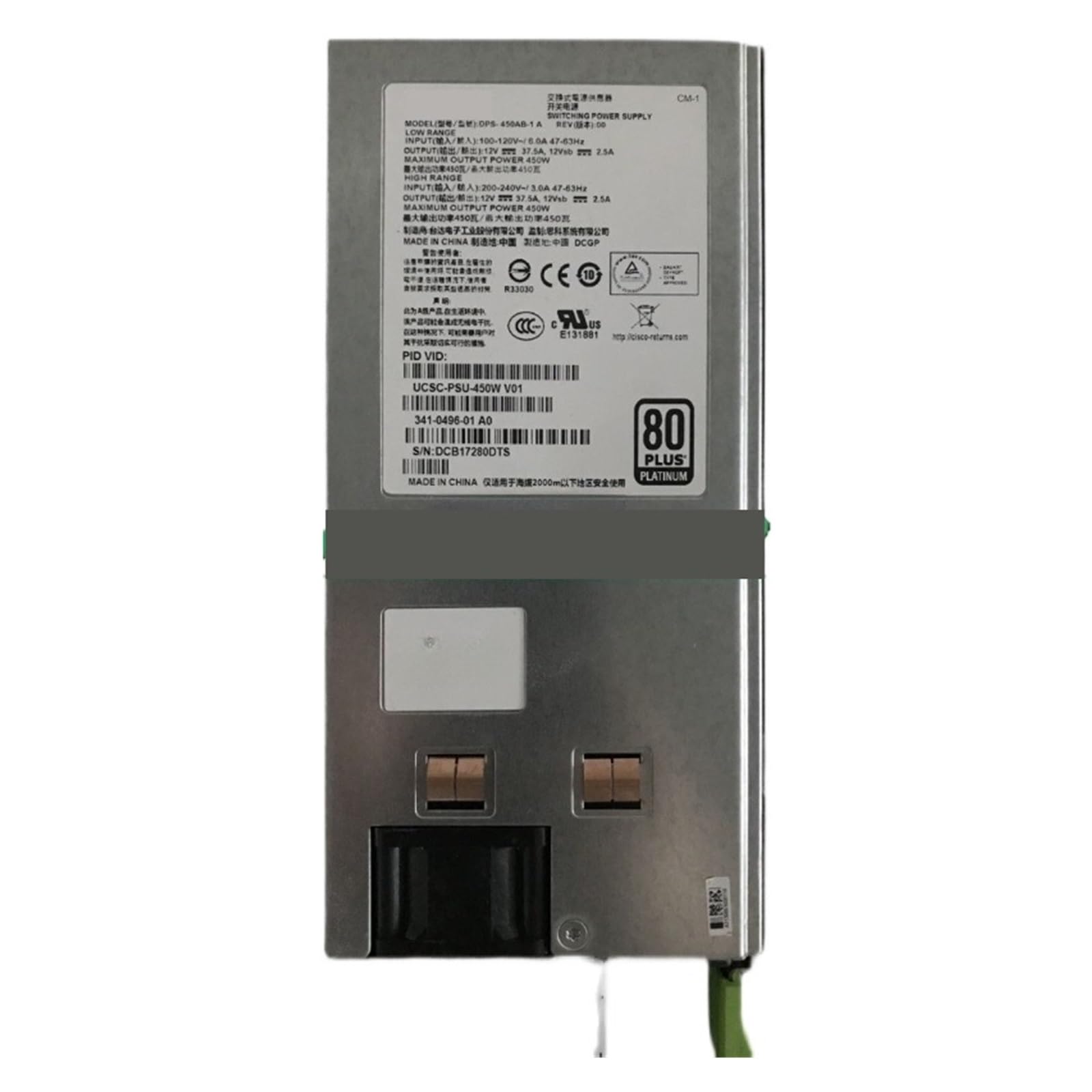 EAHWCXSD For C220 M3 UCSC-PSU-450W 341-0496-01 DPS-450AB-1 A Power Supply