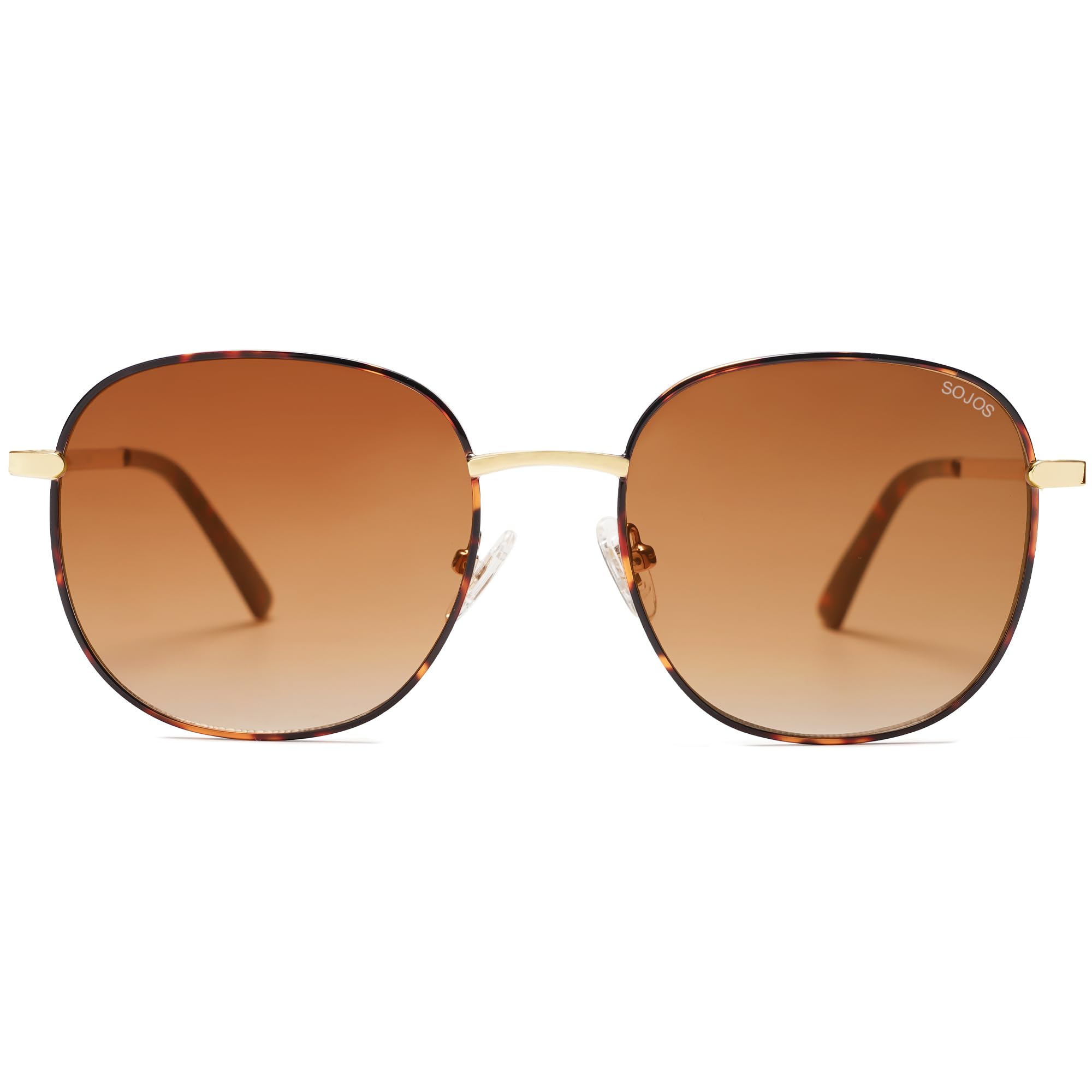 SOJOS Classic Trendy Square Sunglasses for Women Men Cute Big Frame Gold Shades SJ1137
