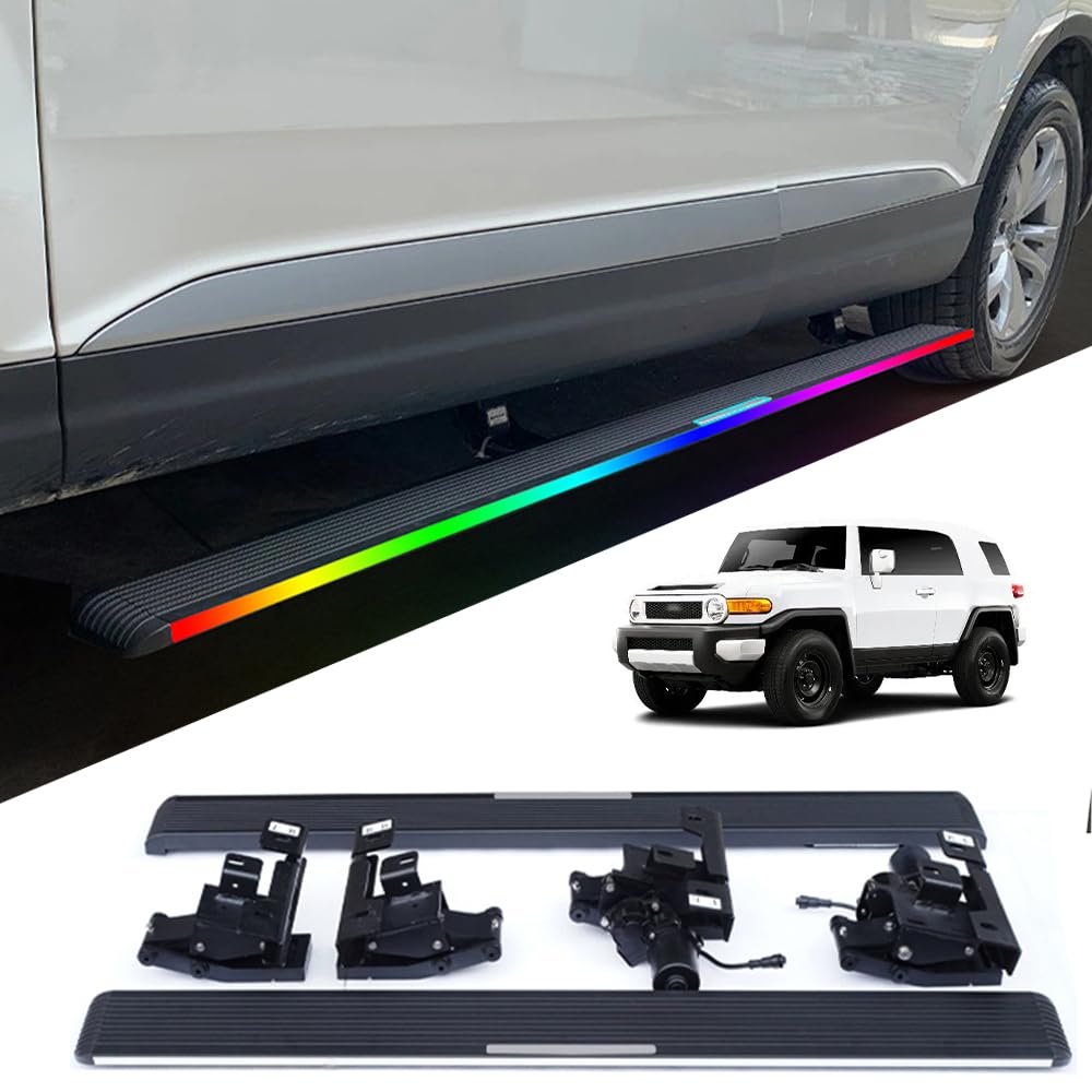 PowerStep Running Boards Fit for Toyota FJ Cruiser 2006-2022 Power Side Steps with LED Electric Running Board Deployable Side Step