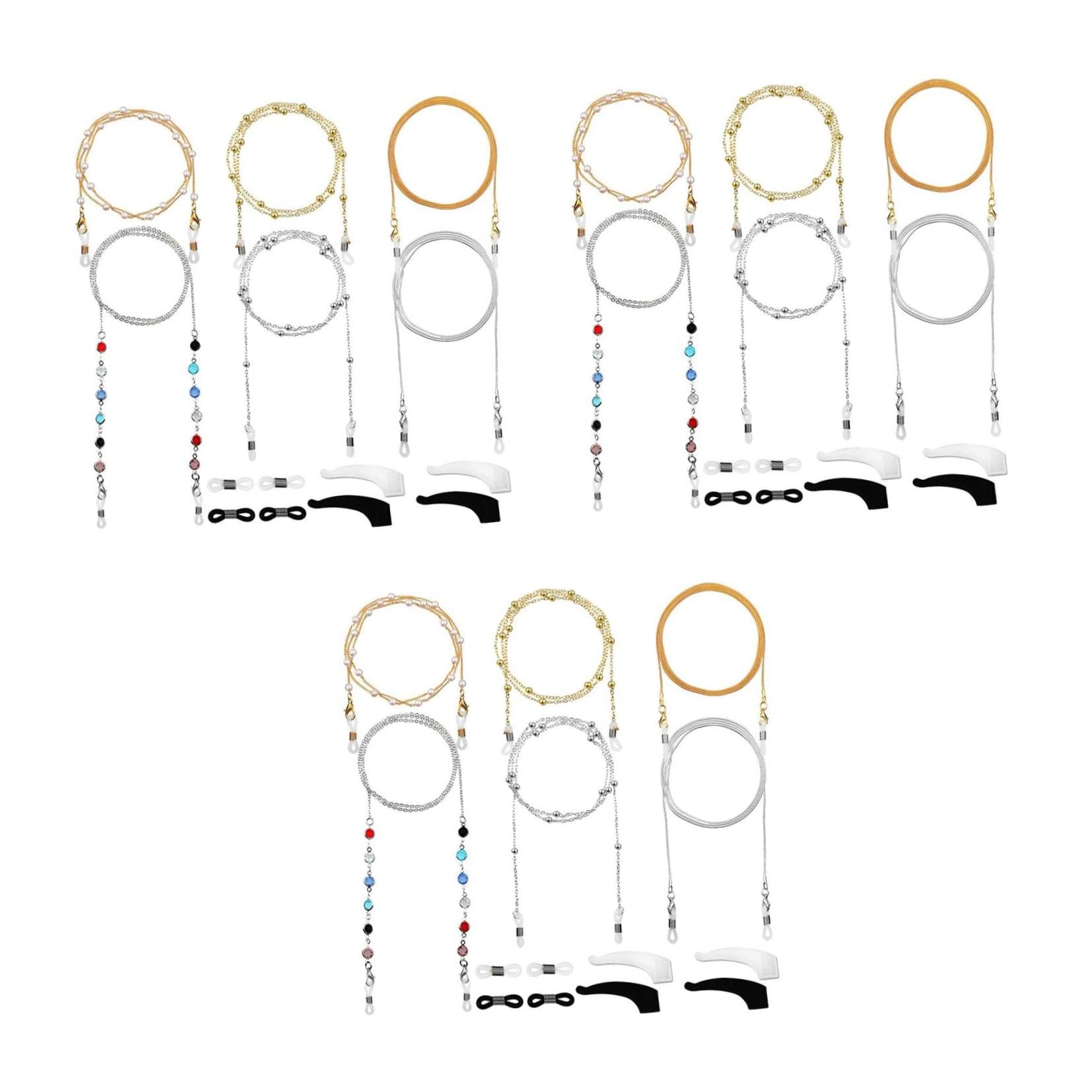 Brillen kette Masken kette brillen halterung brillenhalterung Brillenketten Schlüsselband Kabel schnapsgläser Brillenseile stilvolle Gläserdekore doppelseitiger Bohrer