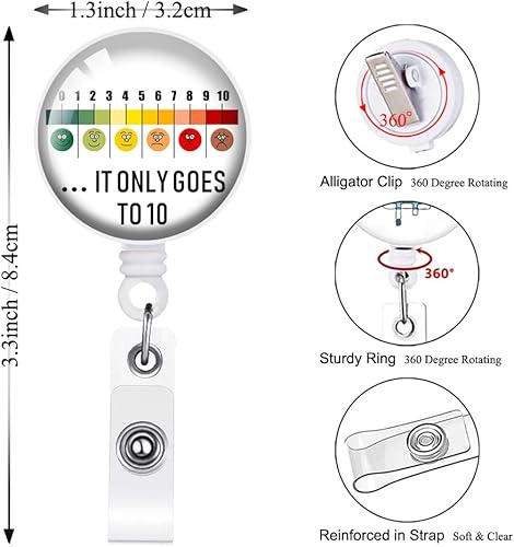 Miniatura 2 de Carrete de insignia de escala de dolor, soporte de insignia de enfermería para enfermeras, clínicas de enfermería y estudiantes de enfermería,