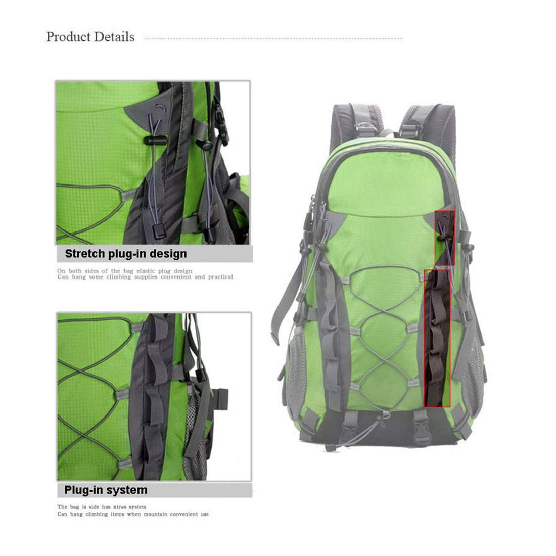 KLZUOPT Zaino da Escursionismo Borsa da Alpinismo da Pesca da 60 Litri Tempo Libero Campeggio Zaino da Arrampicata Zaino da Trekking per Sport all'Aria Aperta