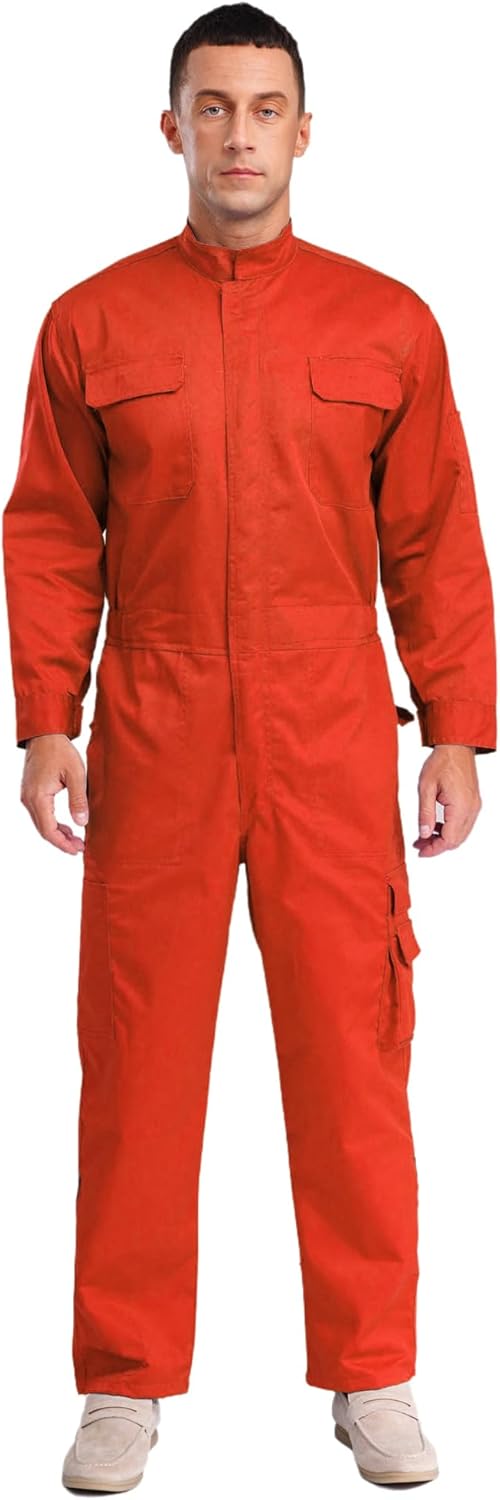 Moily Mens Workwear Coveralls Work Mechanic Jumpsuits One Piece Long Sleeve Coverall Work Uniforms