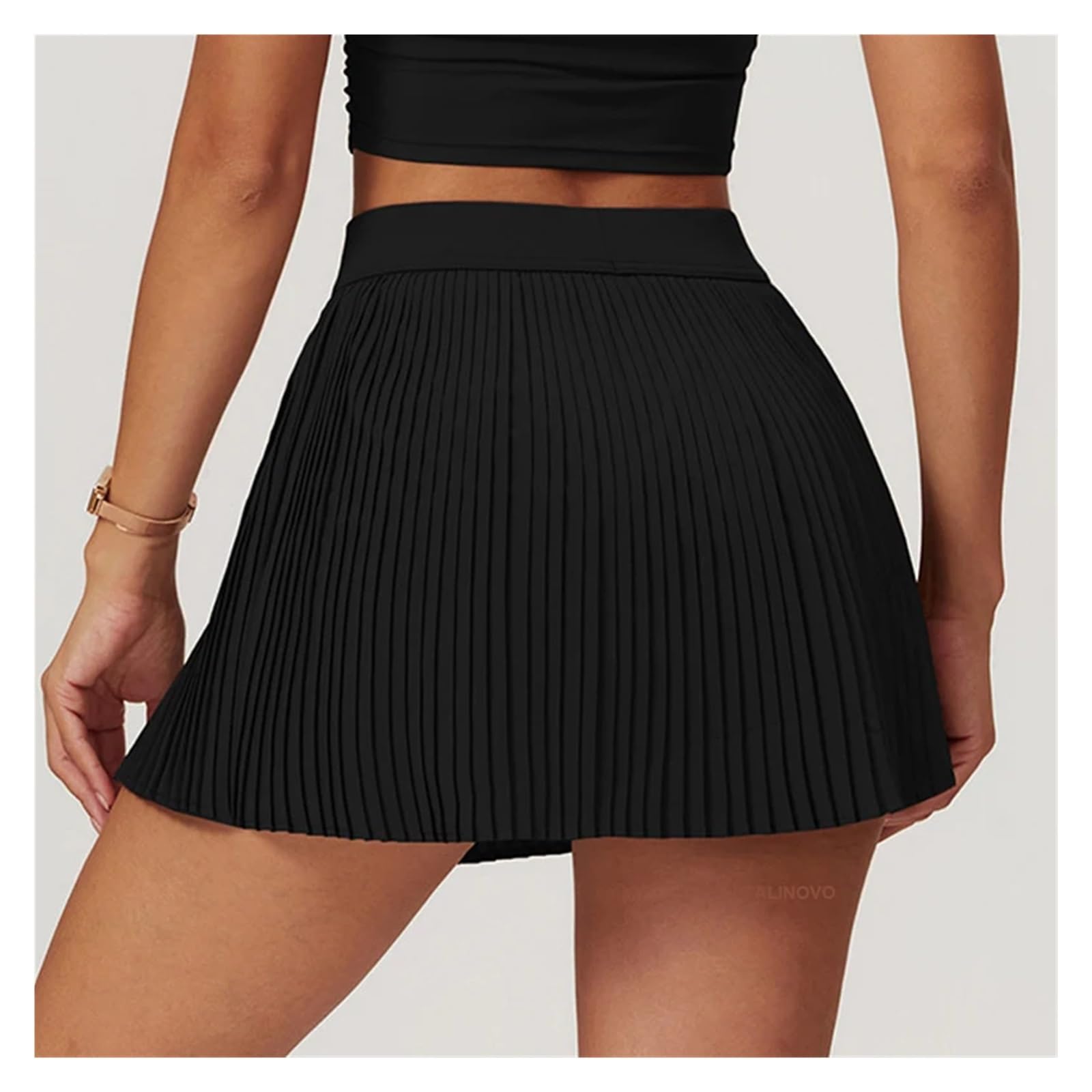 Gonna da Tennis Gonna da Tennis e Golf Donna a Vita Alta con Tasche Pantaloncini Interni for Gonna-Pantaloncino Sportiva