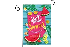 Hello Summer Watermelon Garden Flag: 12.5 x 18 Inch Double Sided Home Decor