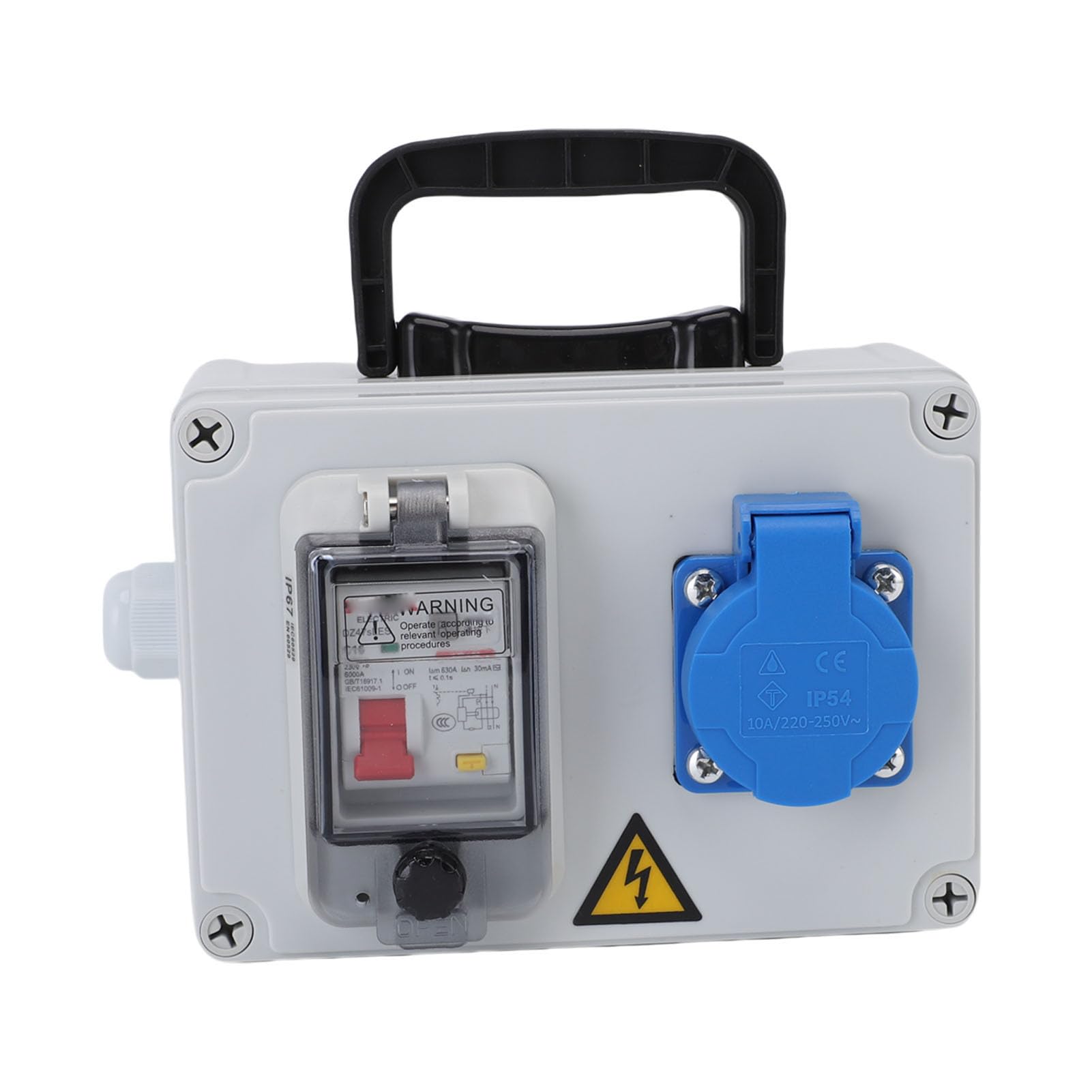 Cocoarm Scatola di Distribuzione Esterna, Materiale PC, Scatola di Presa di Corrente Impermeabile, 175x125x75mm, per Cantiere e Uso Industriale