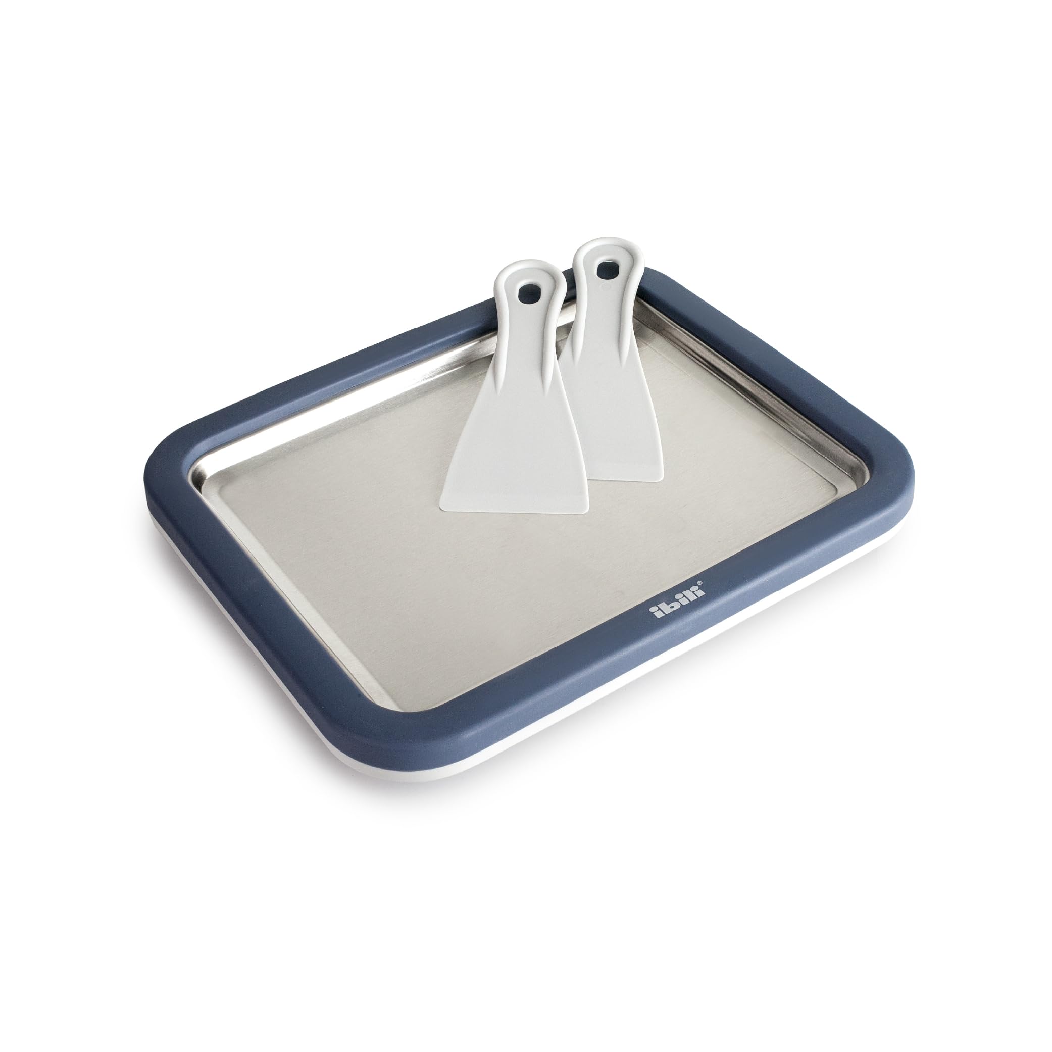 IBILI - Placa Enfriadora Para Helado, Placa para Hacer Ice Cream Rolls, Incluye 2 espátulas, Helado casero, 26 x 20,9 x 3,7 cm