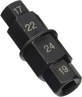 NACHEE Motorcycles Hex Axle Tool - 17, 19, 22, 24 mm - Hex Allen Front Wheel Hub Axle Spindle Socket Adapter Tool 3/8” Inch, Hex Allen Axle Spindle Tool