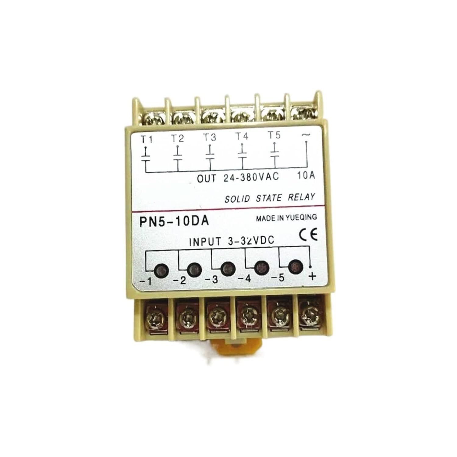 5 10DA Rel SSR Quintuplicate Lima Input 3~32VDC Output 24~380VAC DC Solid State Relay