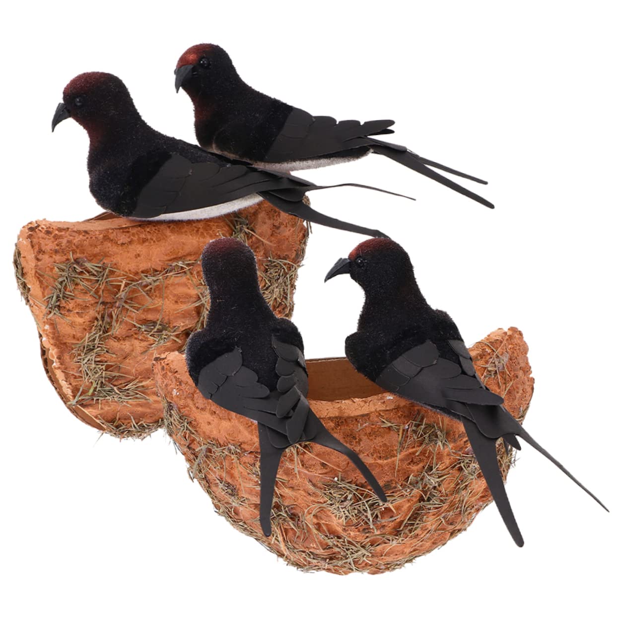 Toyvian 10 Sets Schwalbennest Modelldekorationen Nester Künstliches Schwalbennest Dekorative Vogelnest Dekoration Außendekor Ästhetische Simulation Vogelnest Dekoration Modell