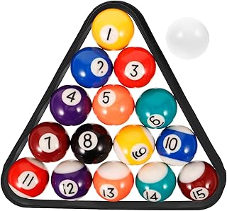 Toddmomy Mini Resin Billiard Balls, Mini Pool Ball Billiard Set 32 mm Environmentally Friendly Billiard Ball Set for Child...