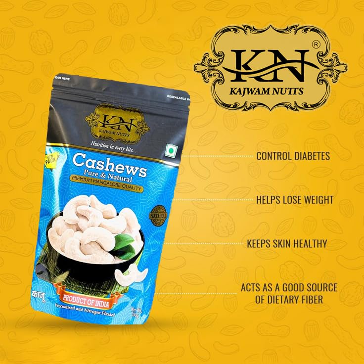 KAJWAM NUTTS Whole Crunchy Fresh Premium Raw Cashews W240 | Kaju Nutritious Dry Fruits (250g, Pure Cashews) 2