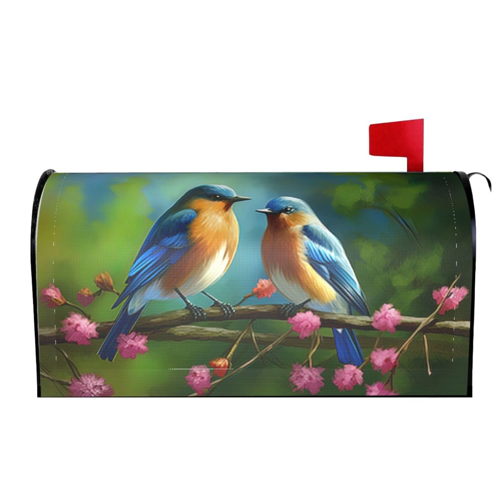 Spring Bird 02 Mailbox Covers Magnetic Wraps Post Letter Box Cover Garden Home Decor