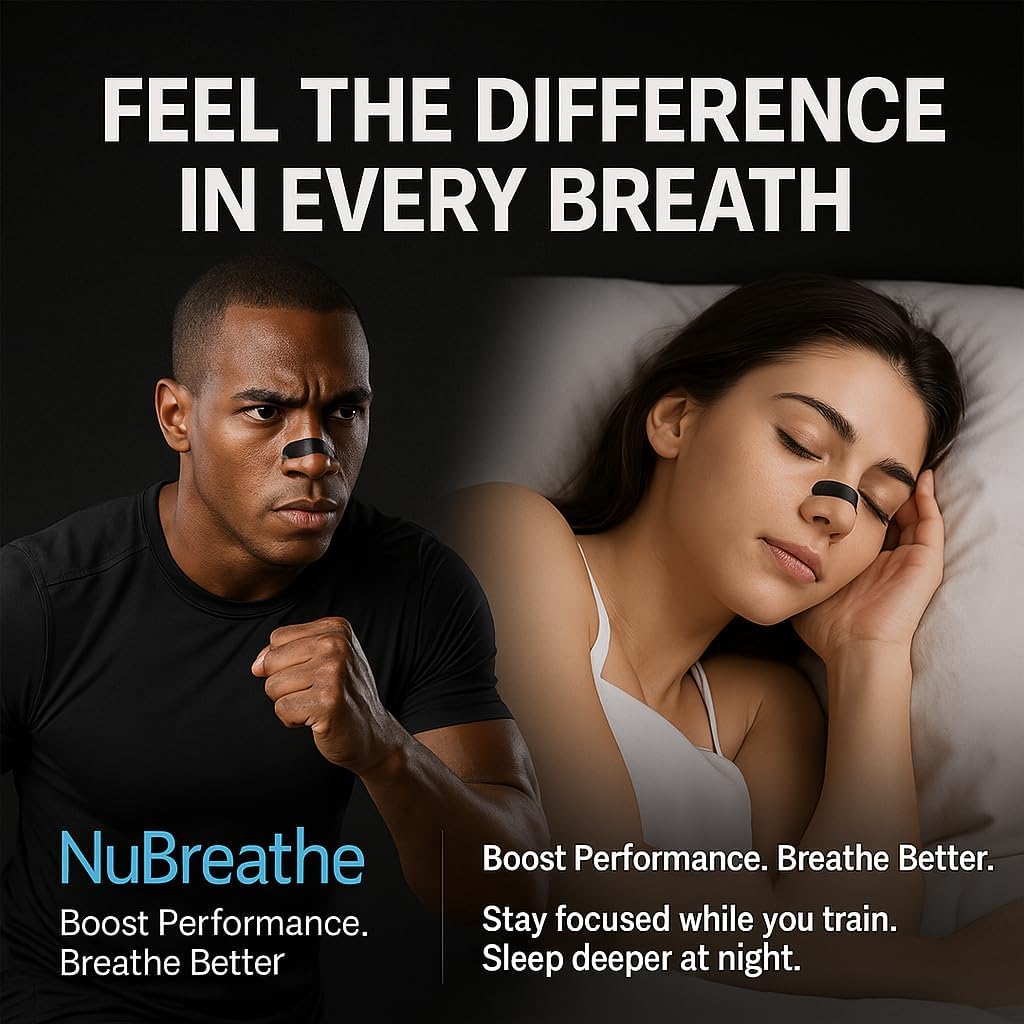 Nasal Strips, 60 Count, Hypoallergenic Performance Strips for Athletes and Sleep, Medical-Grade