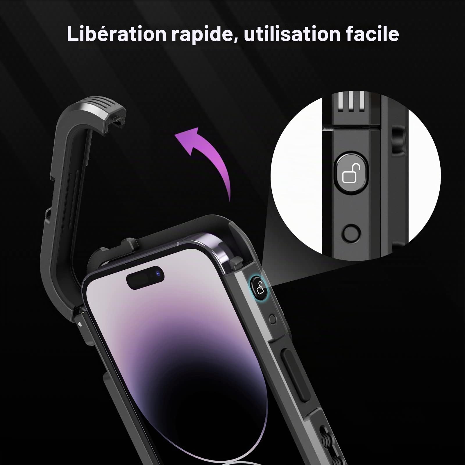 SMALLRIG Kit de Montage Vidéo pour iPhone 14 Pro Max avec Double Poignée de Contrôle sans Fil, Kit Vidéo Portable en Aluminium, Double Montage Vidéo pour Smartphone Portable - 4078
