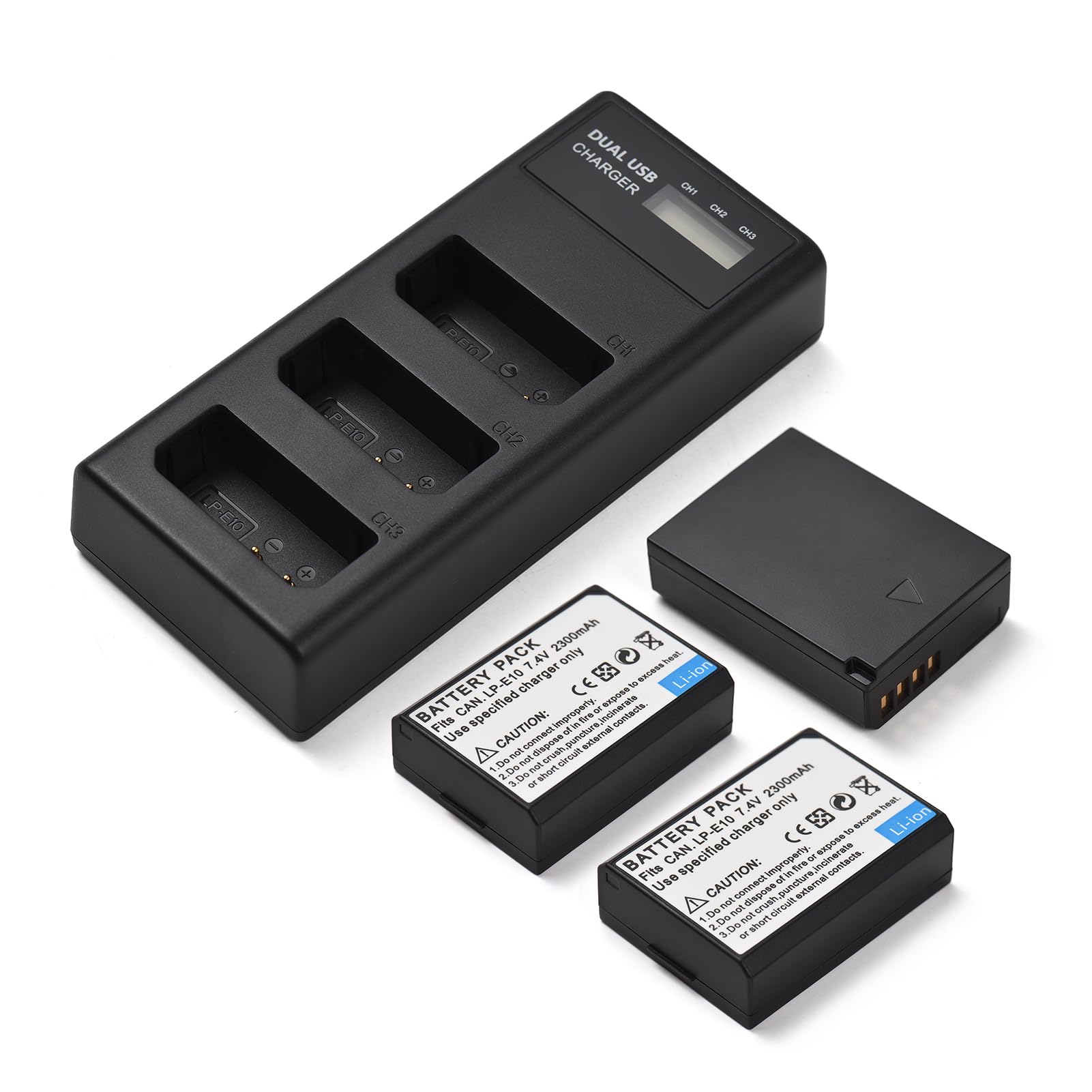 Mtlavis hness LP E10 Akku-Ladegerät Kit DREI Slot-Ladegerät mit LED-Anzeigen und Mehreren Ladegeräten für Rebel Digital kameras Ideal für Profession Elle und Amateur-Fotografen