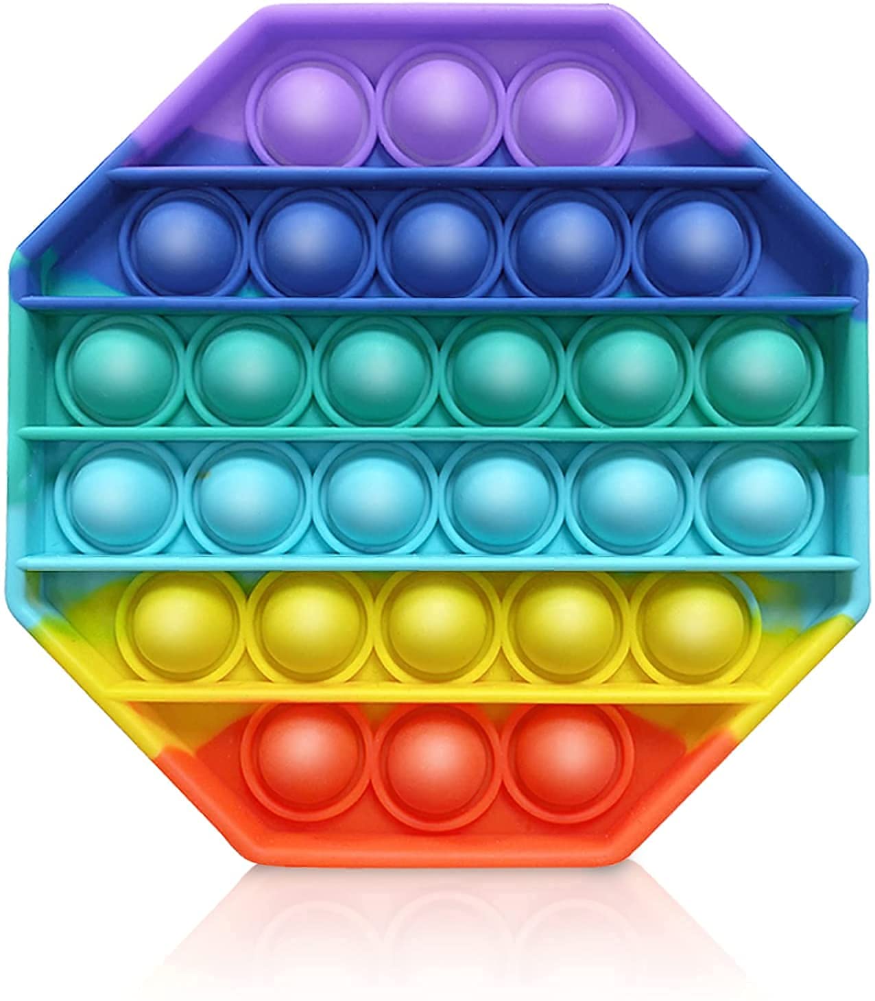 AIMERS Push Pop Fidget Toy, Push Pop Bubble Sensory Fidget Toy Silicone Pop Bubble Sensory Silicone Toy Simple Dimple, Autism Special Needs Stress Reliever (Octagon)