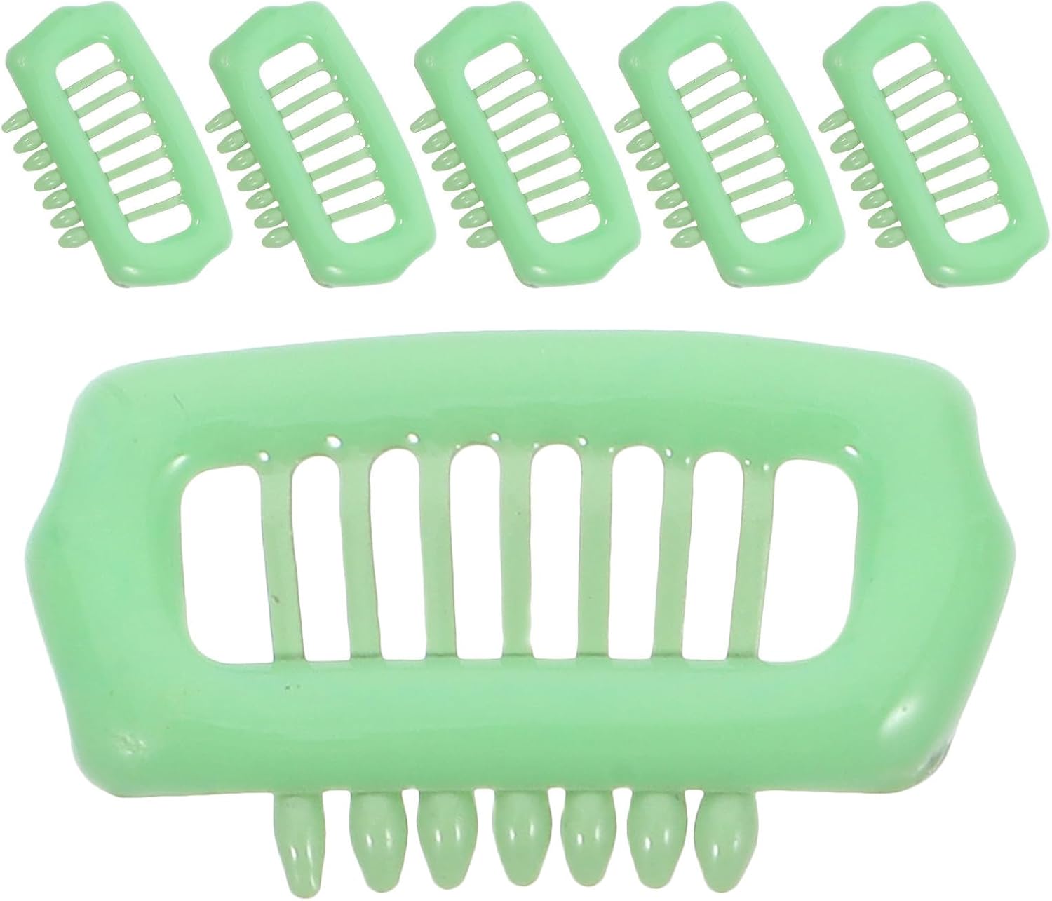 6pcs Pet Hair Clips for Grooming with Stable Abs Light Green Design