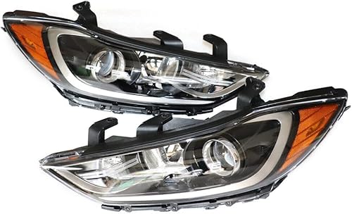 Miniatura 2 de KONKENIE Halogen Headlight Headlamp Assembly for Hy-uu-nn-dai El-aa-nn-tra Sedan 2017 2018 (Left+Right Side)