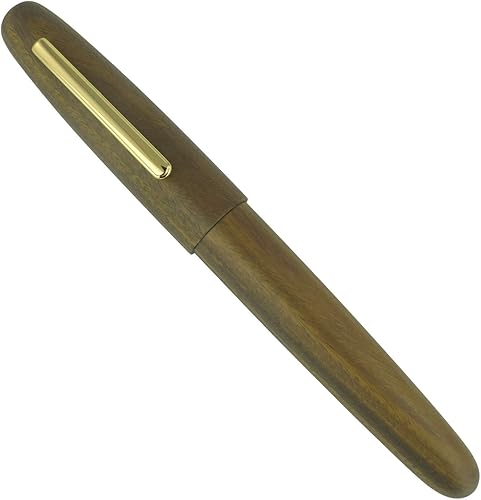 Vista 33 de Jinhao 9036 - Pluma estilográfica vintage de madera, bolígrafos naturales antiguos de roble, punta fina con convertidor de tinta recargable, juego