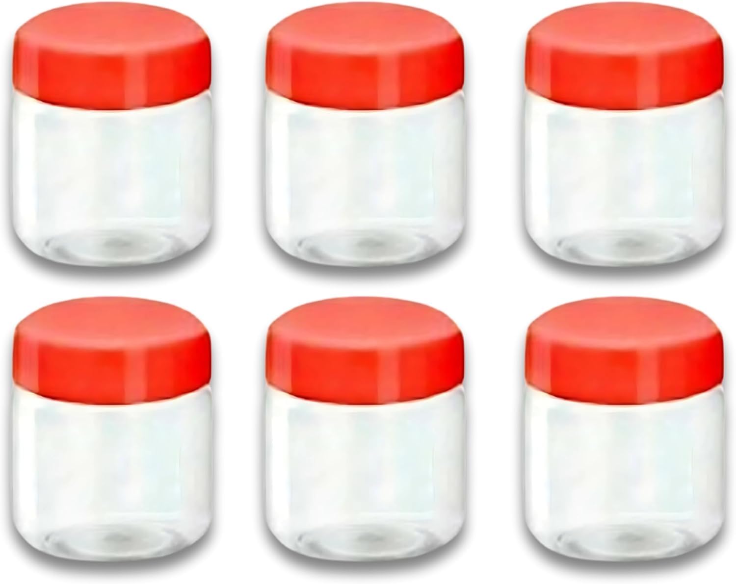 KANSY Plastic Storage Containers Round Clear Spice Jars With Screw Top Lids, Airtight Bpa Free Plastic Mason Jars For Kitchen Pantry, Jam Jars For Crafts And Hardware (3x 100ml)