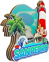 Vista 2 de Imán de San Pedro Belice para nevera de madera 3D, monumentos de viaje, coleccionables, recuerdos, decoración hecha a mano, 2300