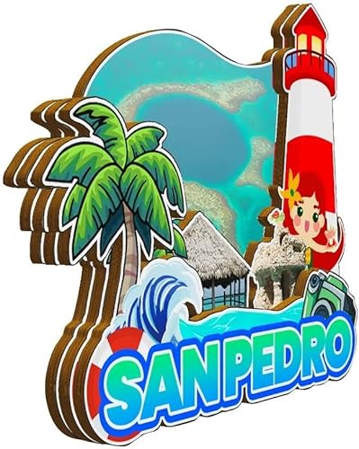 Miniatura 2 de Imán de San Pedro Belice para nevera de madera 3D, monumentos de viaje, coleccionables, recuerdos, decoración hecha a mano, 2300