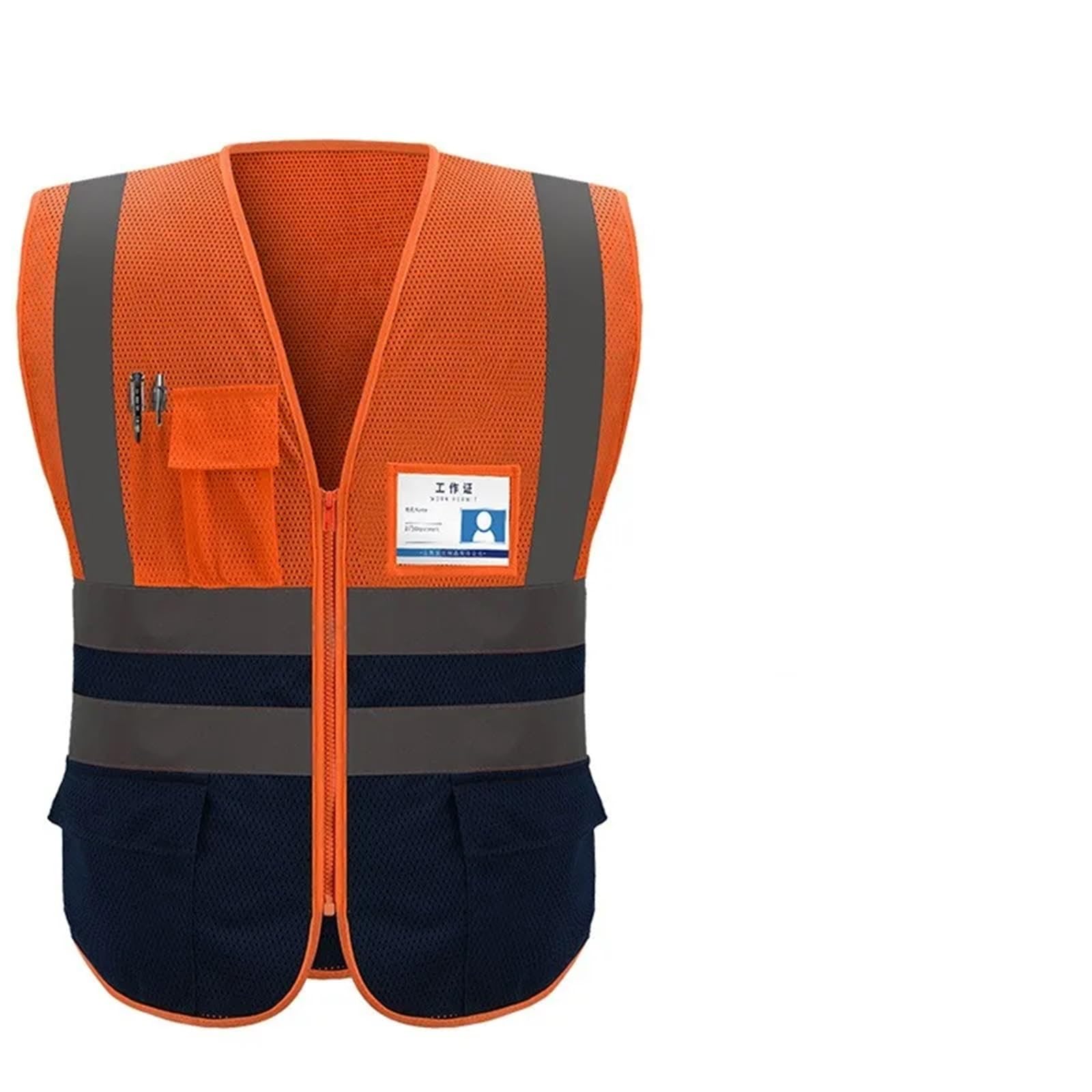 Gilet riflettente ad alta visibilità in tessuto traspirante