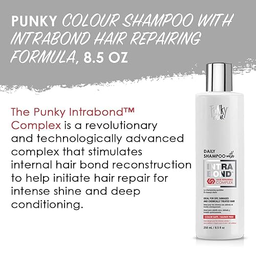 Miniatura 3 de Punky Champú diario con complejo reparador de cabello Intrabond, fórmula antiroturas, fortalecimiento y segura para el color, restaura el cabello