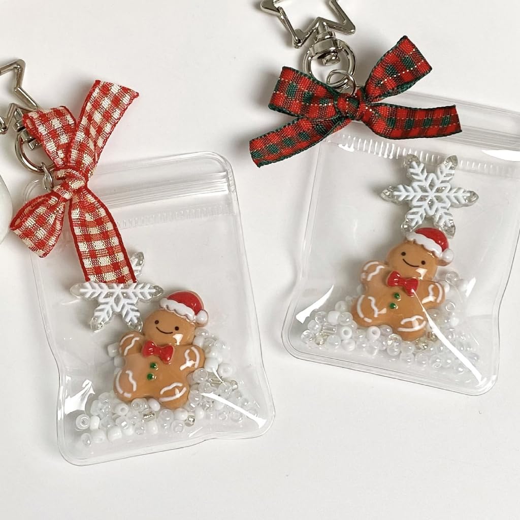 Festive Gingerbreads Cookie Charm Keychain User Friendly Materials Holiday For Friend Family Decoration image 4