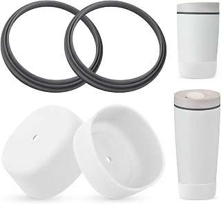 4Pcs Seal Replacement & Boot Set for Owala SmoothSip 12oz 20oz 24oz | Anti-spill Silicone Seal Replacement & Anti-slip Protective Sleeve Bottom Cover Bumper Compatible with Owala SmoothSip Slider