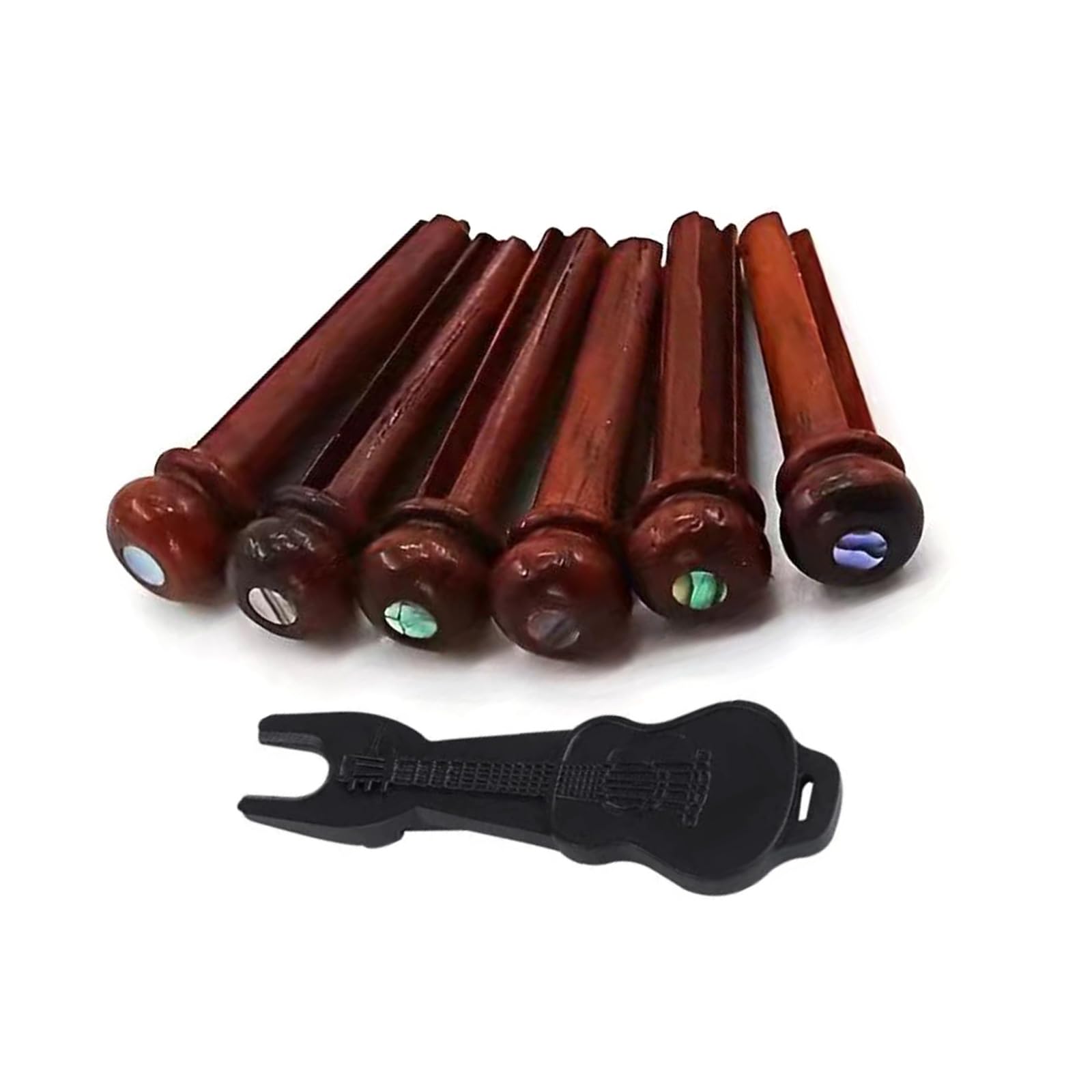 XuQiZZpp Wood Guitar Bridge Pins Set Wood Bridge Pins String Instrument Accessories Cocobolo Wood Texture Suitable for Guitar