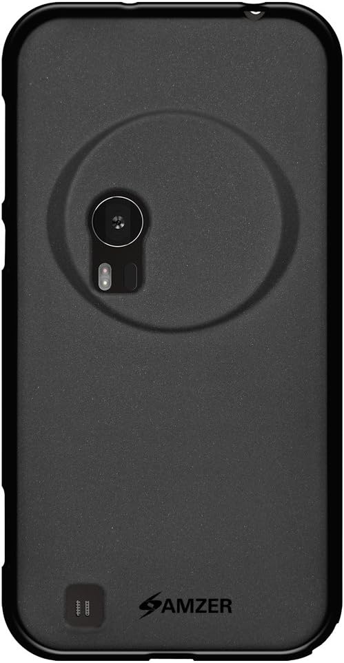 AMZER Pudding Soft Gel TPU Fit Case Cover Skin for Asus Zenfone Zoom ZX551ML - Retail Packaging - Black
