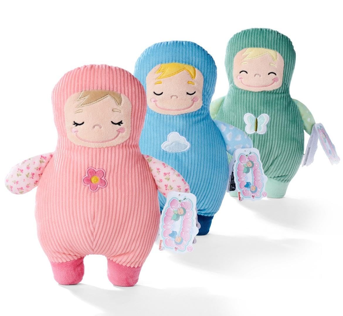 Simba, Baby Cuddly Soft Toy 30 cm, Soft and Cuddly Doll in 3 Assorted Colours, Random Delivery with Hanger and Tag, Suitable for Children of All Ages (105110521)