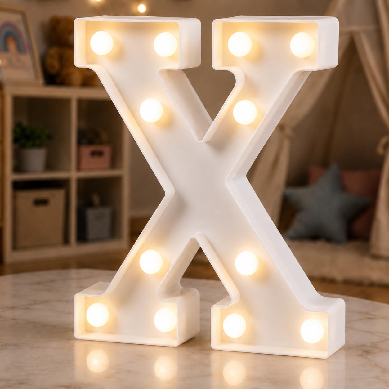 HXWEIYE Light Up Letters X, 8.58 Inch Battery Opearted, 12 LEDs