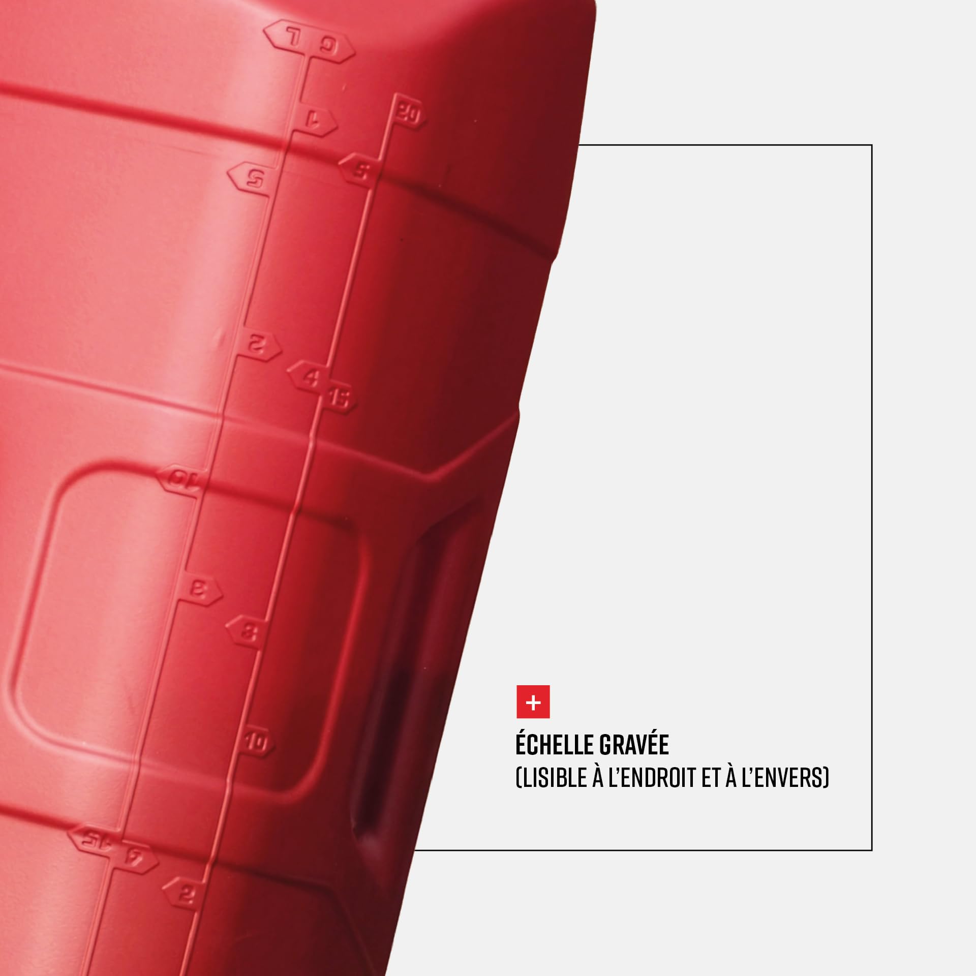 POLISPORT 8460000002 - ProOctane Bidon d'essence homologuée 20L avec système de Remplissage Rapide Durable et résistant avec Bouchon Anti-éclaboussures en Couleur Rouge