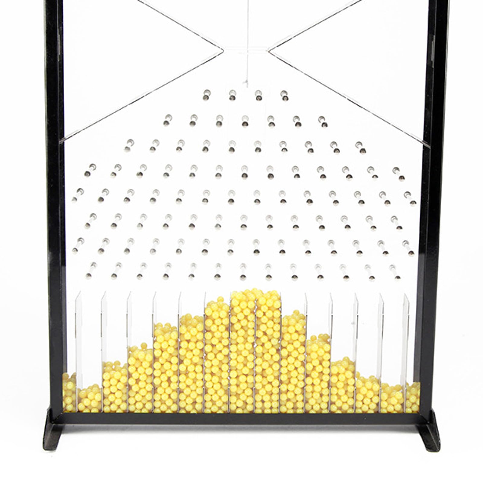 Modelo Experimental de la Placa de Galton, Modelo de distribución Normal con Divisor, para Demostrar leyes estadísticas, Velocidad Molecular del Gas.