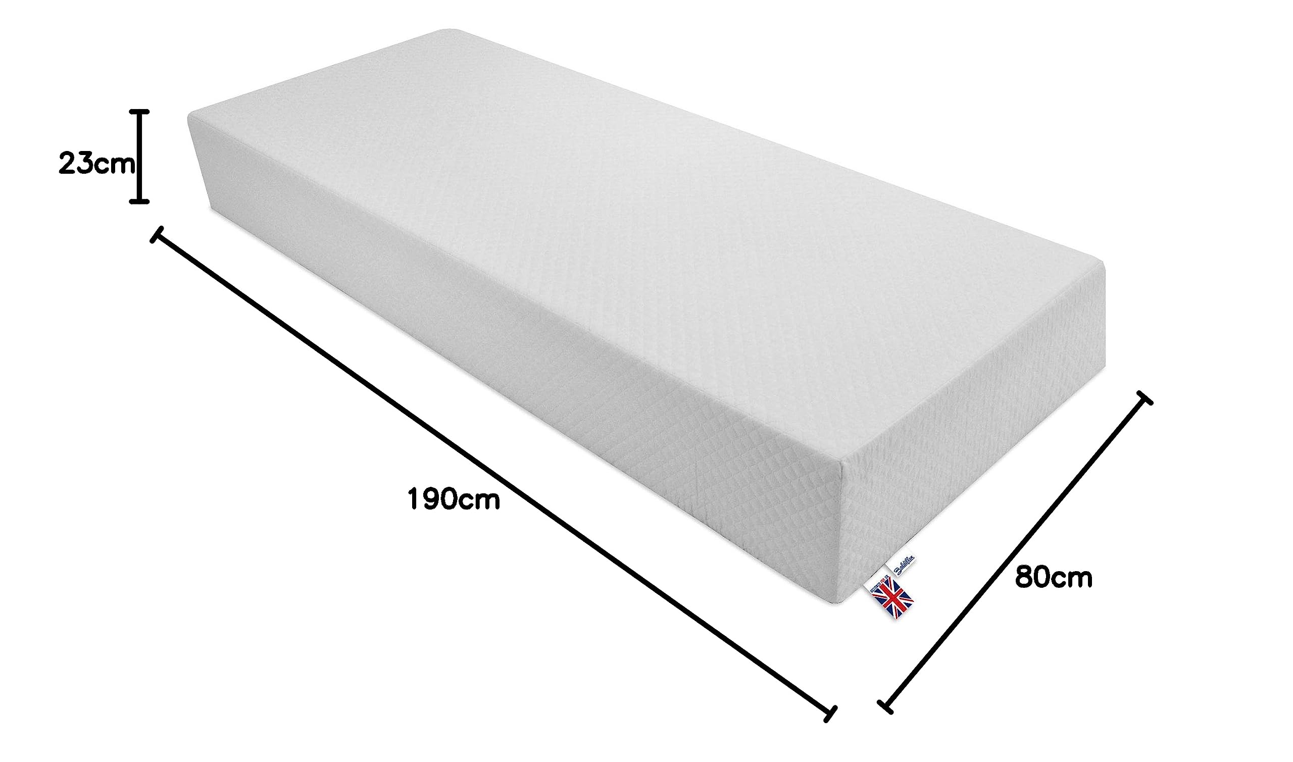 Baldiflex Emporio Materasso Memory Singolo 80x190x23 cm Wimbledon Top 7 Zone, Sfoderabile con Zip + Cuscino Omaggio