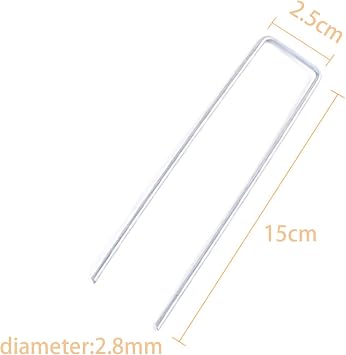 50pcs Garden Securing Pegs,6''/150mm Artificial Grass Pegs,Securing Lawn U Shaped Nail Pins Heavy Duty Garden Ground Pegs Stakes Staples for Weed Control Fabric,Matting,Membrane,Netting,Chicken Wire