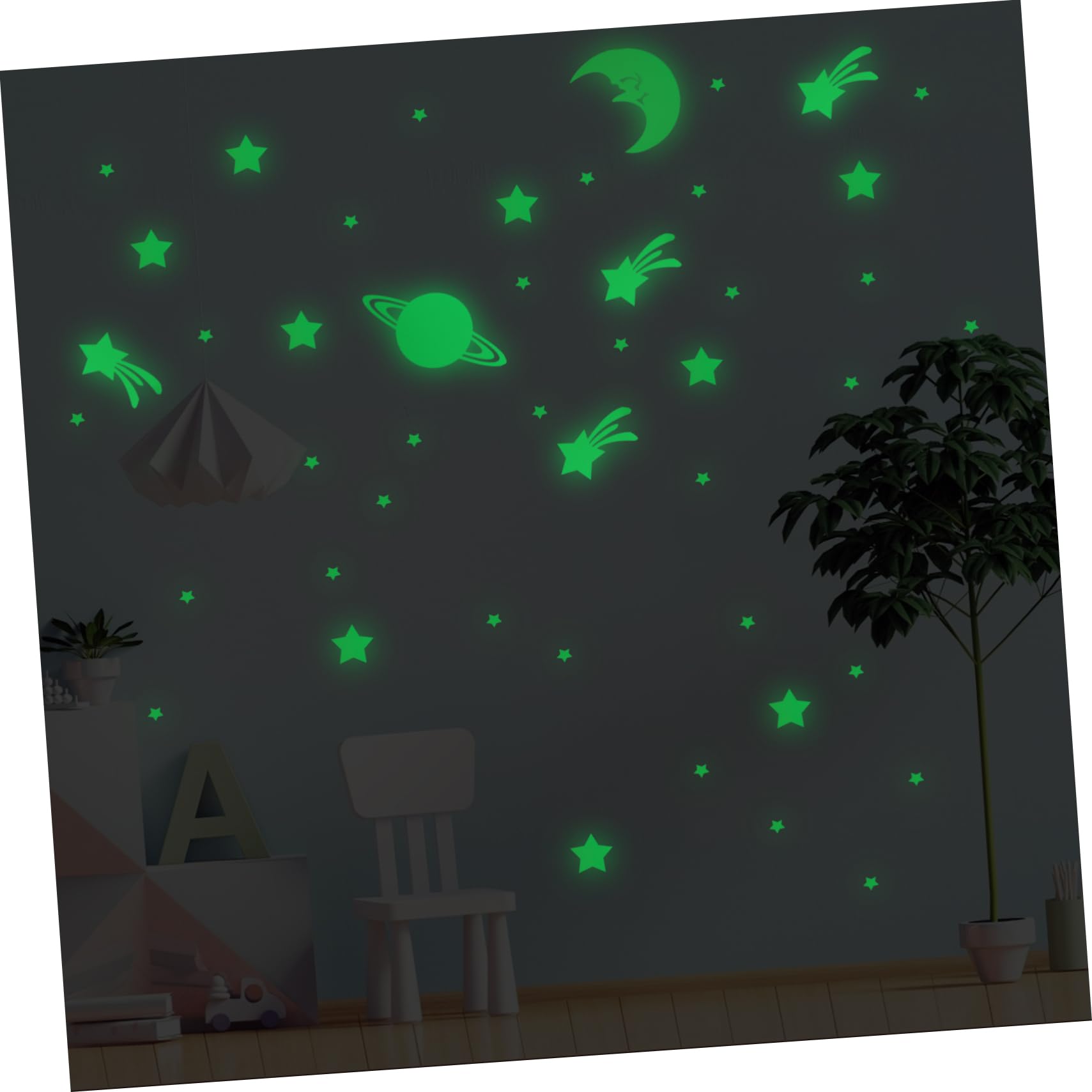 TOYANDONA 3sets Adesivi Murali Luminose Di Stelle e Decorazioni Fai Da Te Per Adesivi Luce Notturna Per Camera Da Letto e Asilo