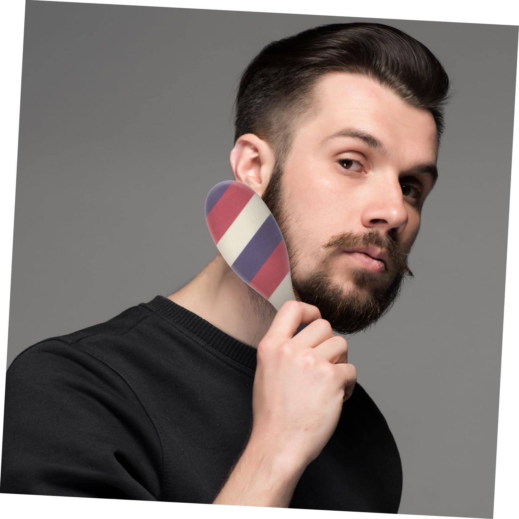 Healeved Salon Bristle Brush for Beard Hair Grooming Multi Functional Barber Brush for Hair Cutting Cleaning Durable Horsehair Design for Gentle Care