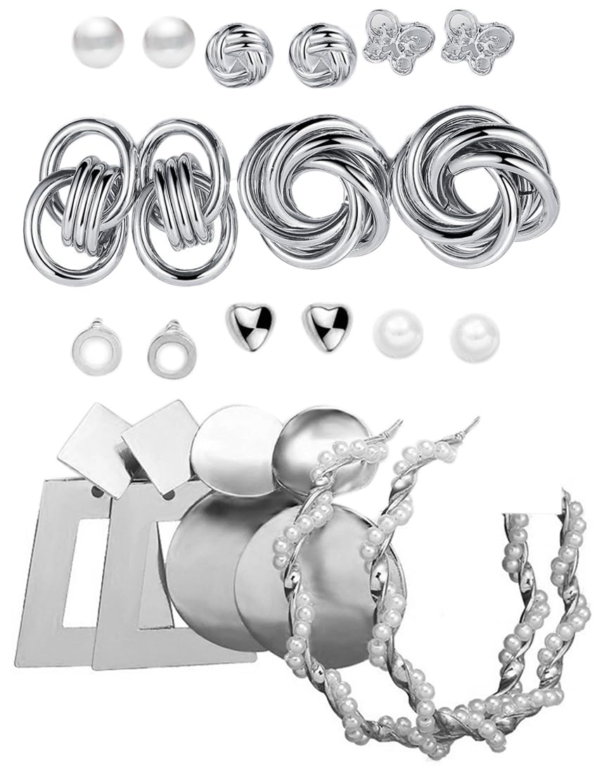 Shining Diva Fashion 11 Pairs Combo Set Latest Stylish Stud Earrings for Women and Girls (15832er) (B0CV7KJFKT) Amazon Price History, Amazon Price Tracker