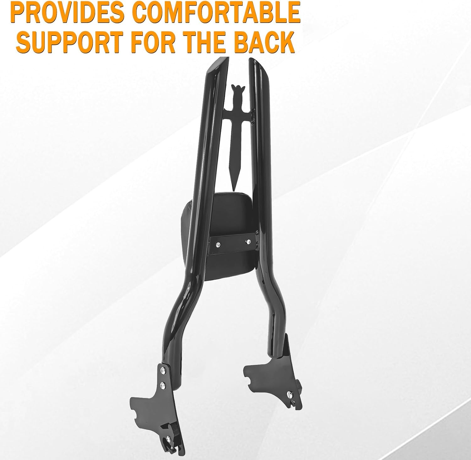Black Detachable Sissy Bar Passenger Backrest Rear Pad for Harley Davidson Touring 1997-2008 Road King Electra Glide Street Glide FLHR FLHX FLHT FLTR [30 Inches Tall]